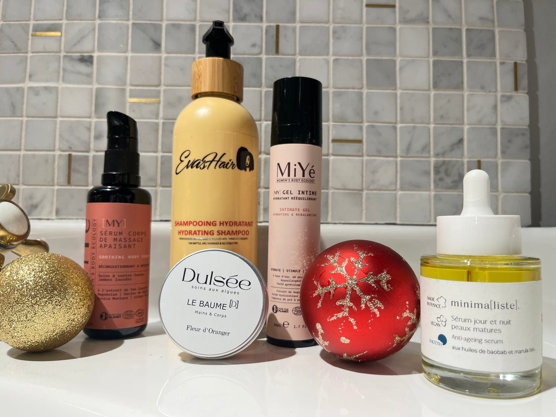 Liste des idées de cadeaux de Noël pour femme ( cadeau de beauté spécial dernière minutes) cadeau de noel beaute serum jambes lourde serum peau mature femme 50 ans et plus, baume apaisant peau eczèma kit peau noir homme